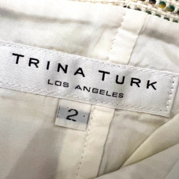 🎉PRICE REDUCED🎉 TRINA TURK Strapless Embroidered Dress Tweed Summer Party 2‎ - Picture 6 of 14